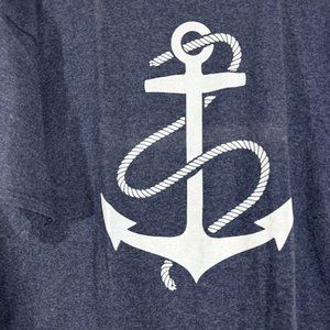 Maritime Nautical Anchor abd Rope Graphic Blue T-Shirt Tee Delta 2013
